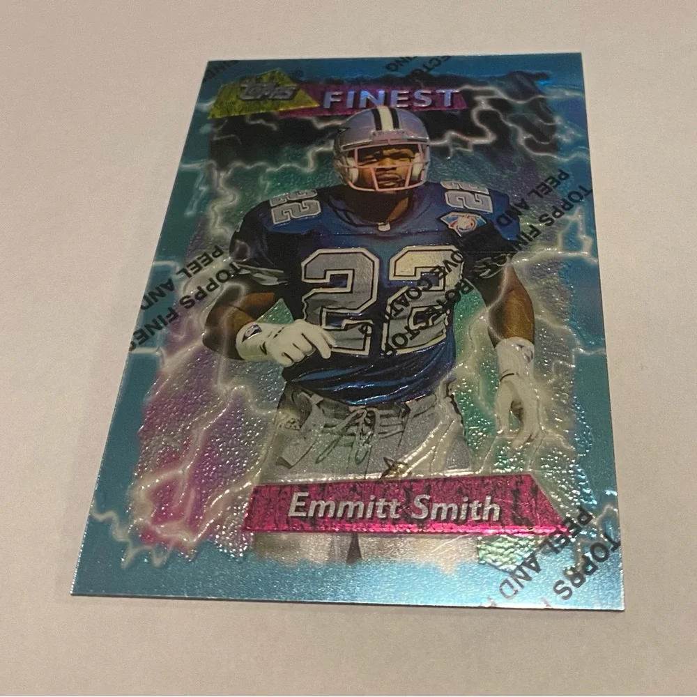 Emmitt Smith 1995 Topps Finest Football Card Collectible Vintage Dallas Cowboys